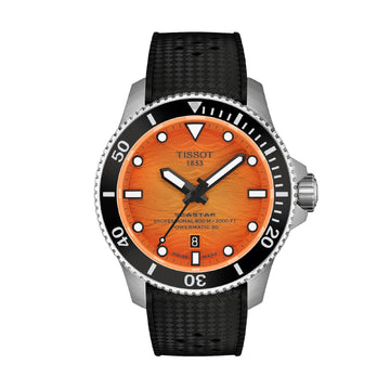 Orologio Tissot Seastar 2000 44mm in acciaio arancio e nero MISURA UNICA