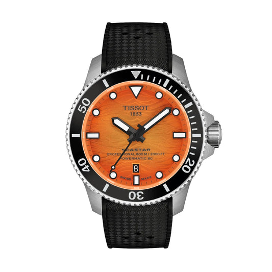 Orologio Tissot Seastar 2000 44mm in acciaio arancio e nero MISURA UNICA