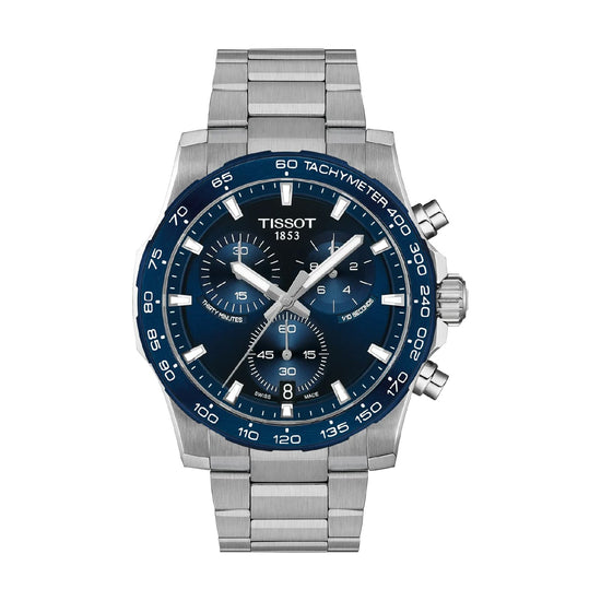 Orologio cronografo Tissot Supersport acciaio quadrante blu MISURA UNICA