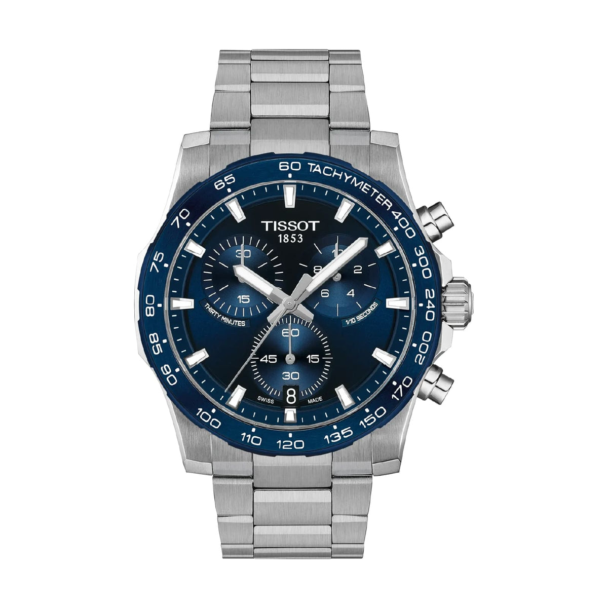 Orologio cronografo Tissot Supersport acciaio quadrante blu MISURA UNICA