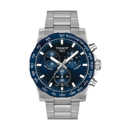 Orologio cronografo Tissot Supersport acciaio quadrante blu MISURA UNICA