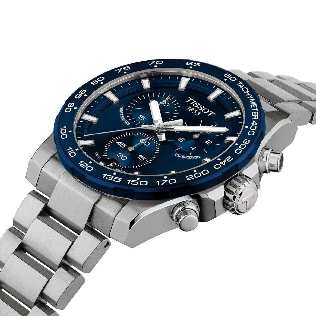 Orologio cronografo Tissot Supersport acciaio quadrante blu MISURA UNICA