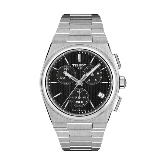 Orologio solo tempo Tissot PRX 40 mm in acciaio e nero MISURA UNICA