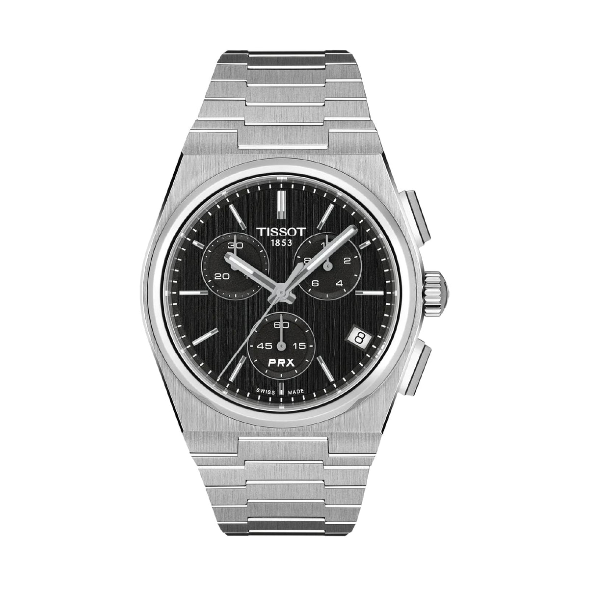 Orologio solo tempo Tissot PRX 40 mm in acciaio e nero MISURA UNICA