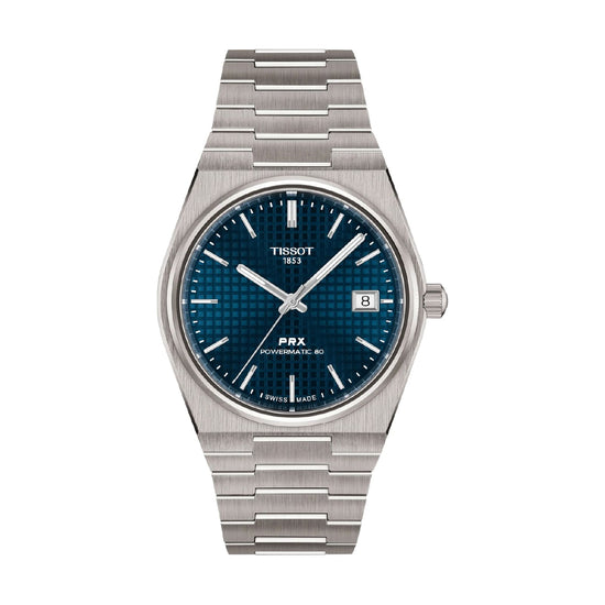 Orologio automatico Tissot PRX in titanio quadrante blu MISURA UNICA