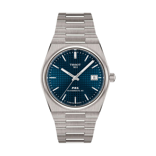 Orologio automatico Tissot PRX in titanio quadrante blu MISURA UNICA