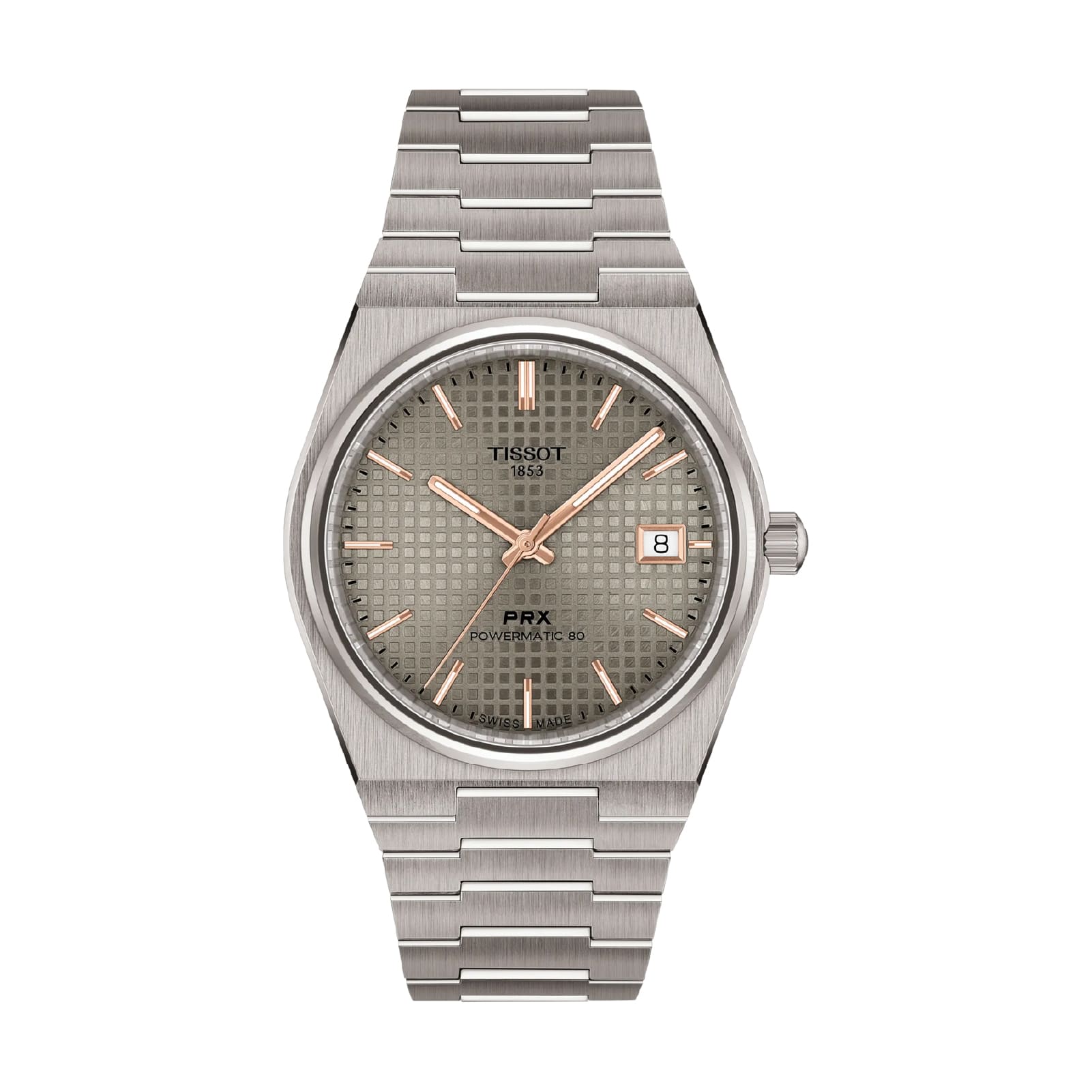 Orologio automatico Tissot PRX in titanio quadrante grigio MISURA UNICA