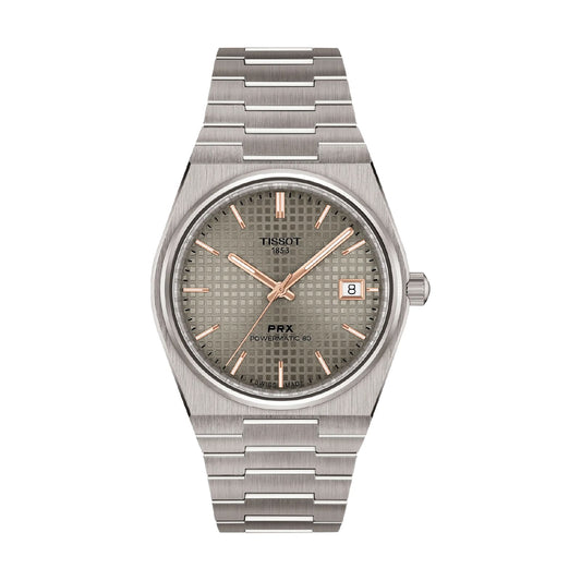 Orologio automatico Tissot PRX in titanio quadrante grigio MISURA UNICA