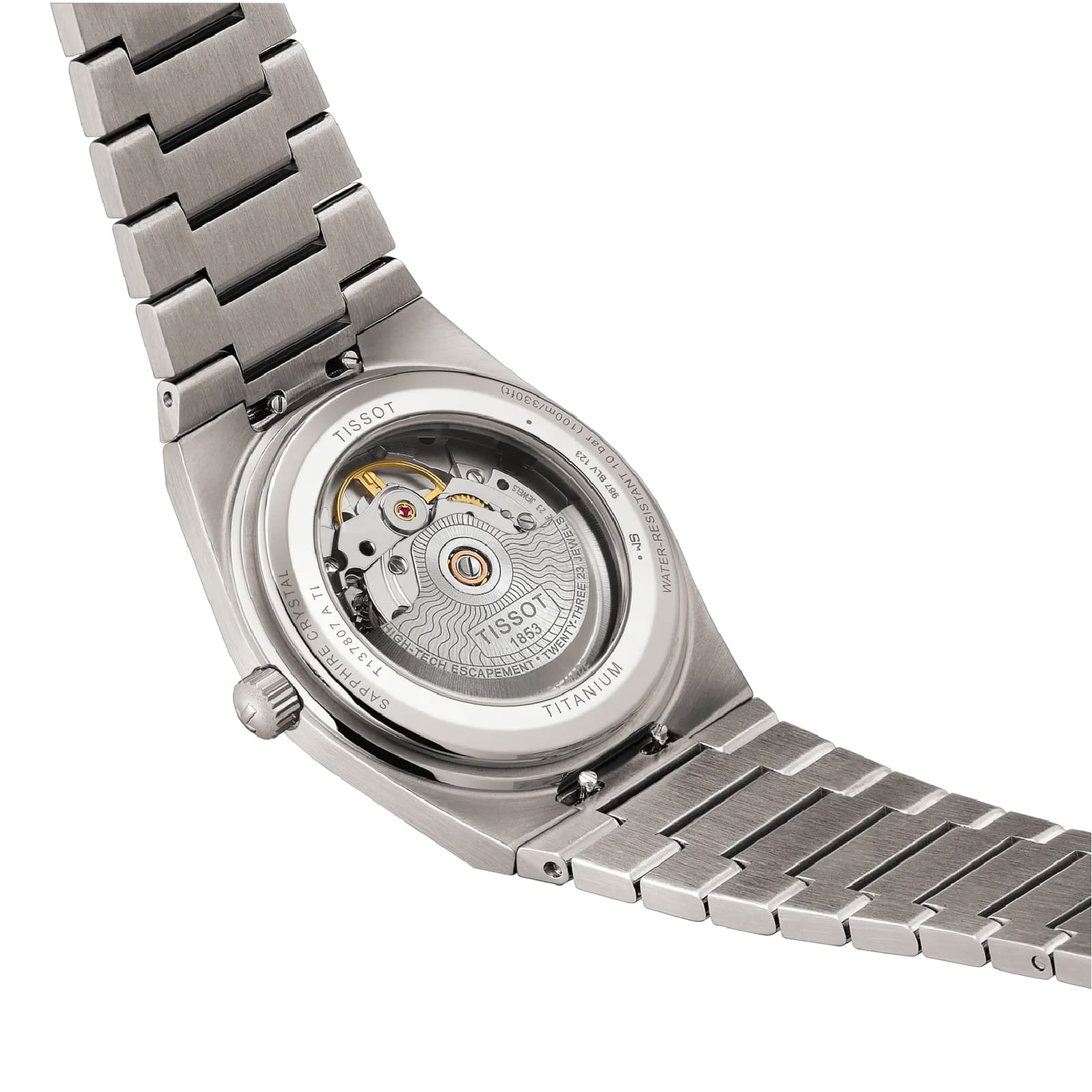 Orologio automatico Tissot PRX in titanio quadrante grigio MISURA UNICA