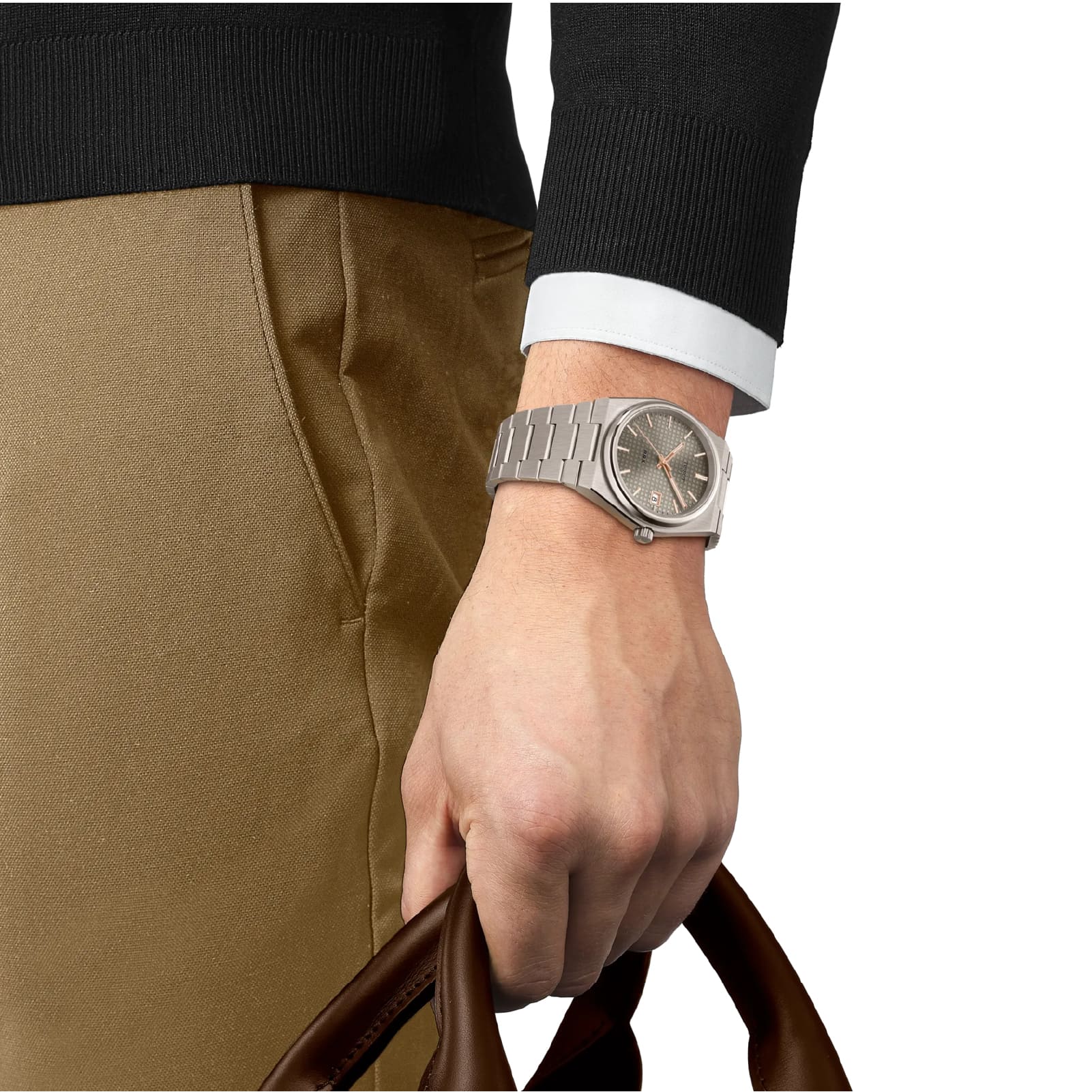 Orologio automatico Tissot PRX in titanio quadrante grigio MISURA UNICA