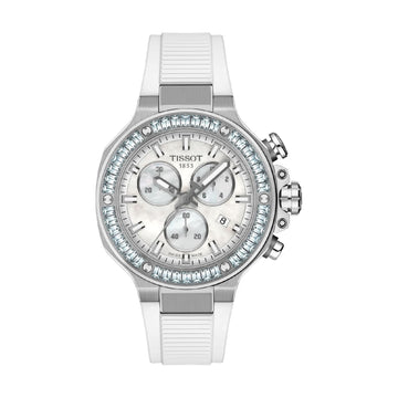 Orologio cronografo Tissot T-Race acciaio e silicone bianco MISURA UNICA