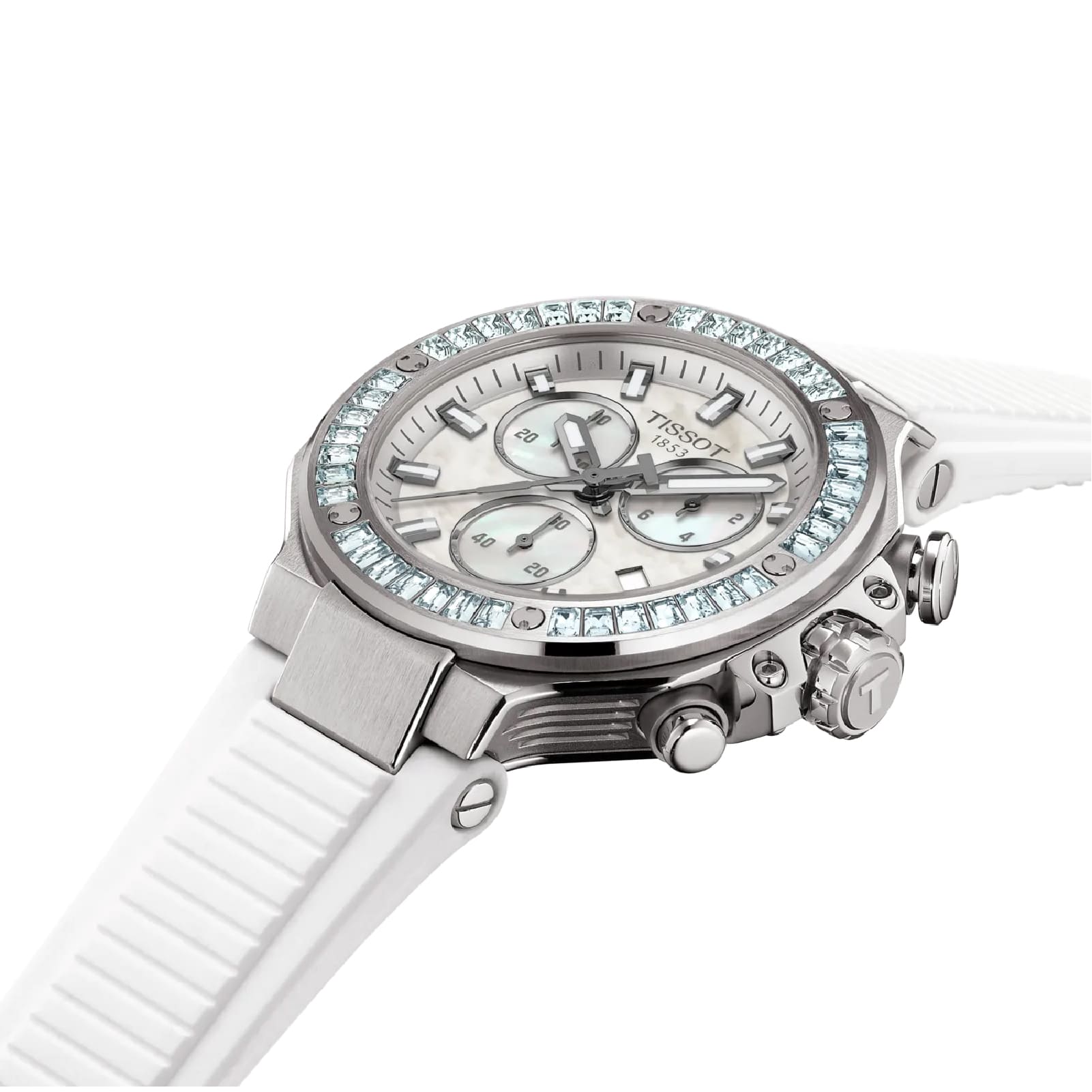 Orologio cronografo Tissot T-Race acciaio e silicone bianco MISURA UNICA