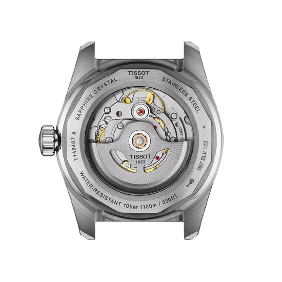 Orologio automatico Tissot in acciaio con quadrante nero MISURA UNICA