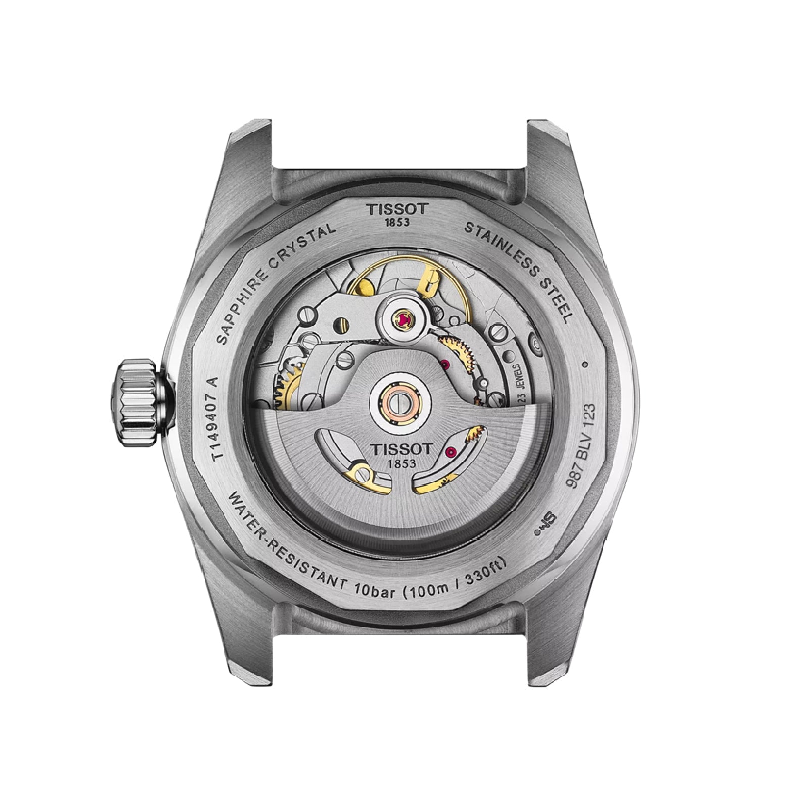 Orologio automatico Tissot in acciaio con quadrante nero MISURA UNICA