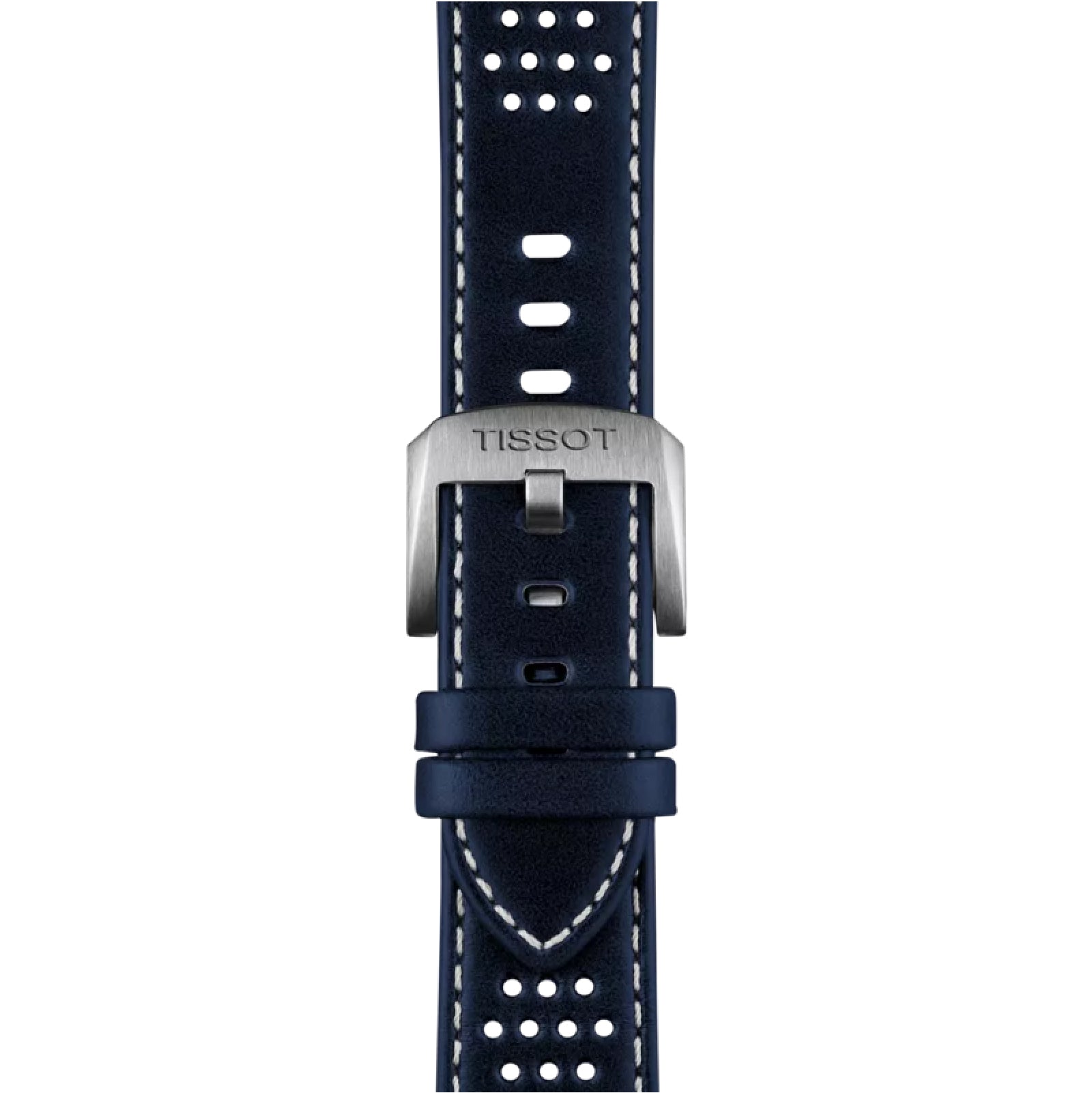 Orologio automatico Tissot acciaio e pelle con quadrante blu MISURA UNICA