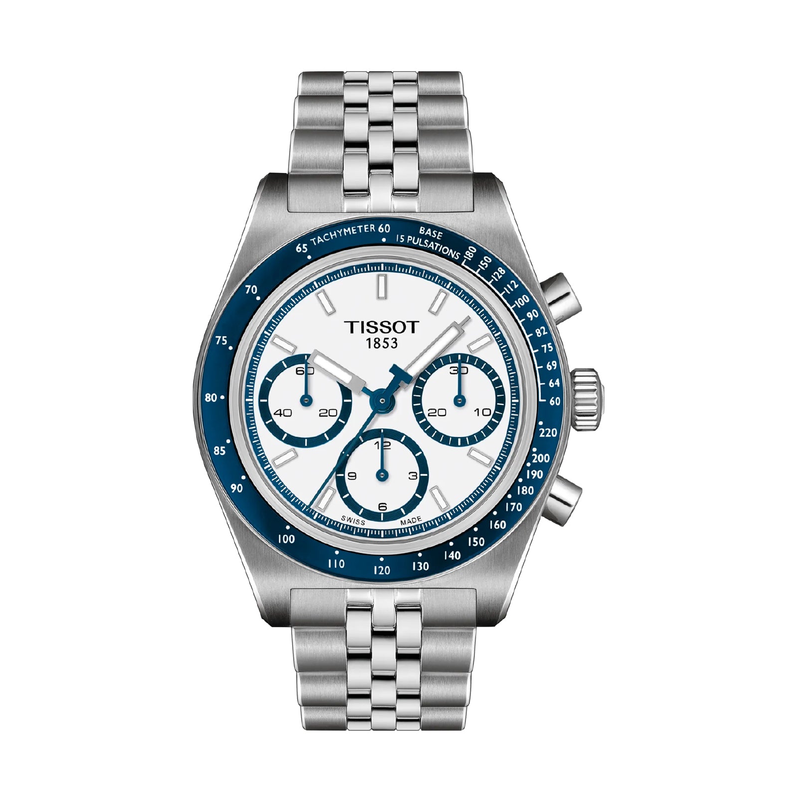 Orologio automatico con cronografo Tissot  da uomo in acciaio con quadrante bianco MISURA UNICA