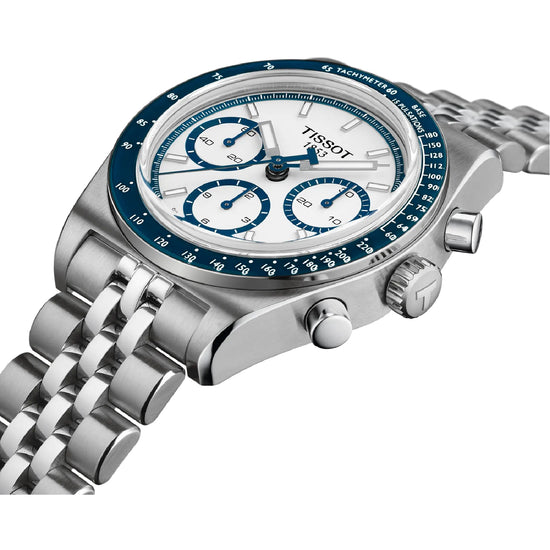 Orologio automatico con cronografo Tissot  da uomo in acciaio con quadrante bianco MISURA UNICA