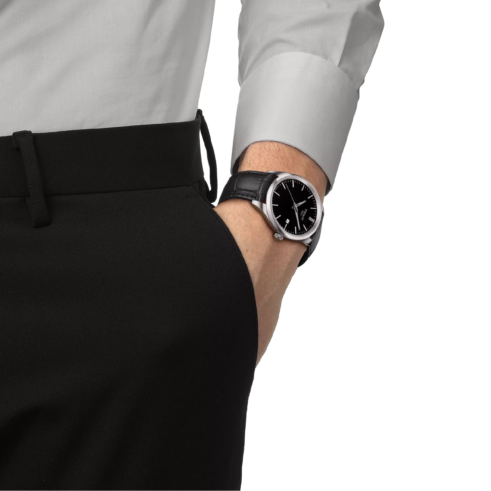 Orologio solo tempo Tissot PR 100 acciaio e pelle colore nero MISURA UNICA