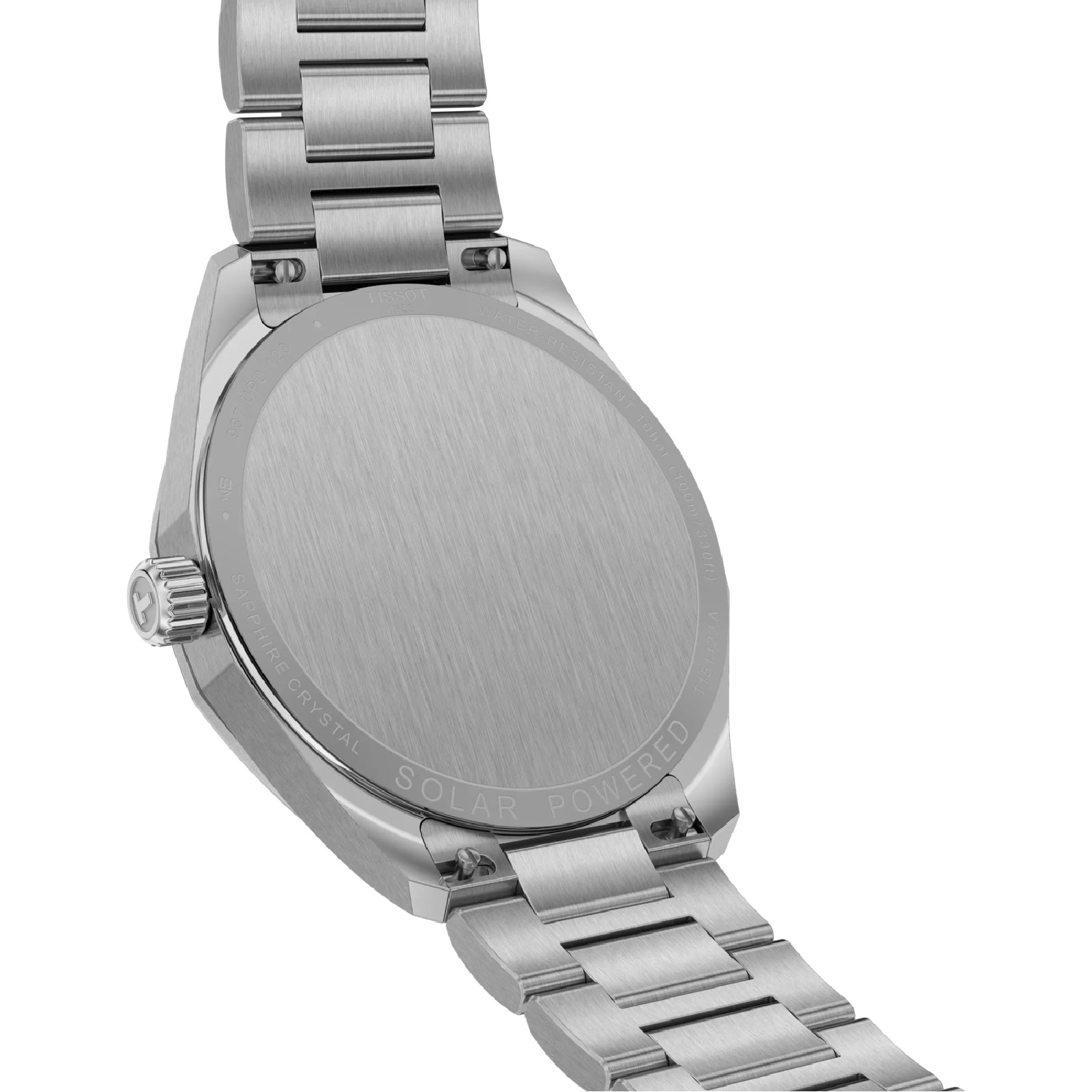 Orologio a energia solare solo tempo Tissot da uomo in acciaio con quadrante argento MISURA UNICA