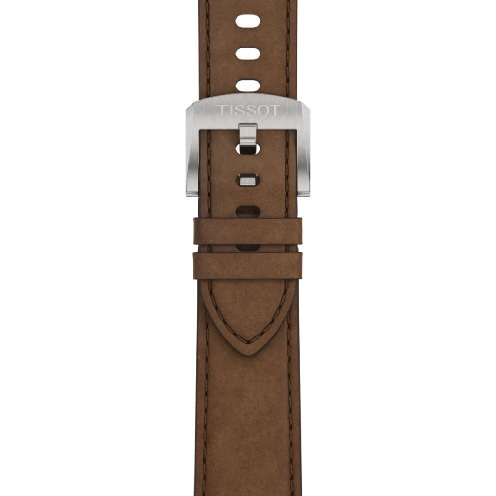 Orologio Tissot PRC 100 acciaio e cinturino in pelle marrone MISURA UNICA