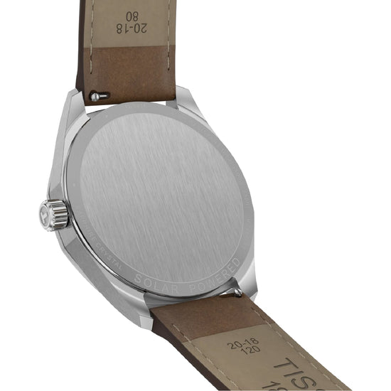 Orologio Tissot PRC 100 acciaio e cinturino in pelle marrone MISURA UNICA