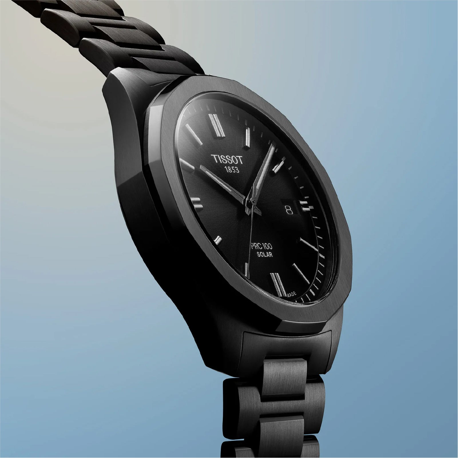 Orologio a energia solare solo tempo Tissot in PVD nero e quadrante nero MISURA UNICA