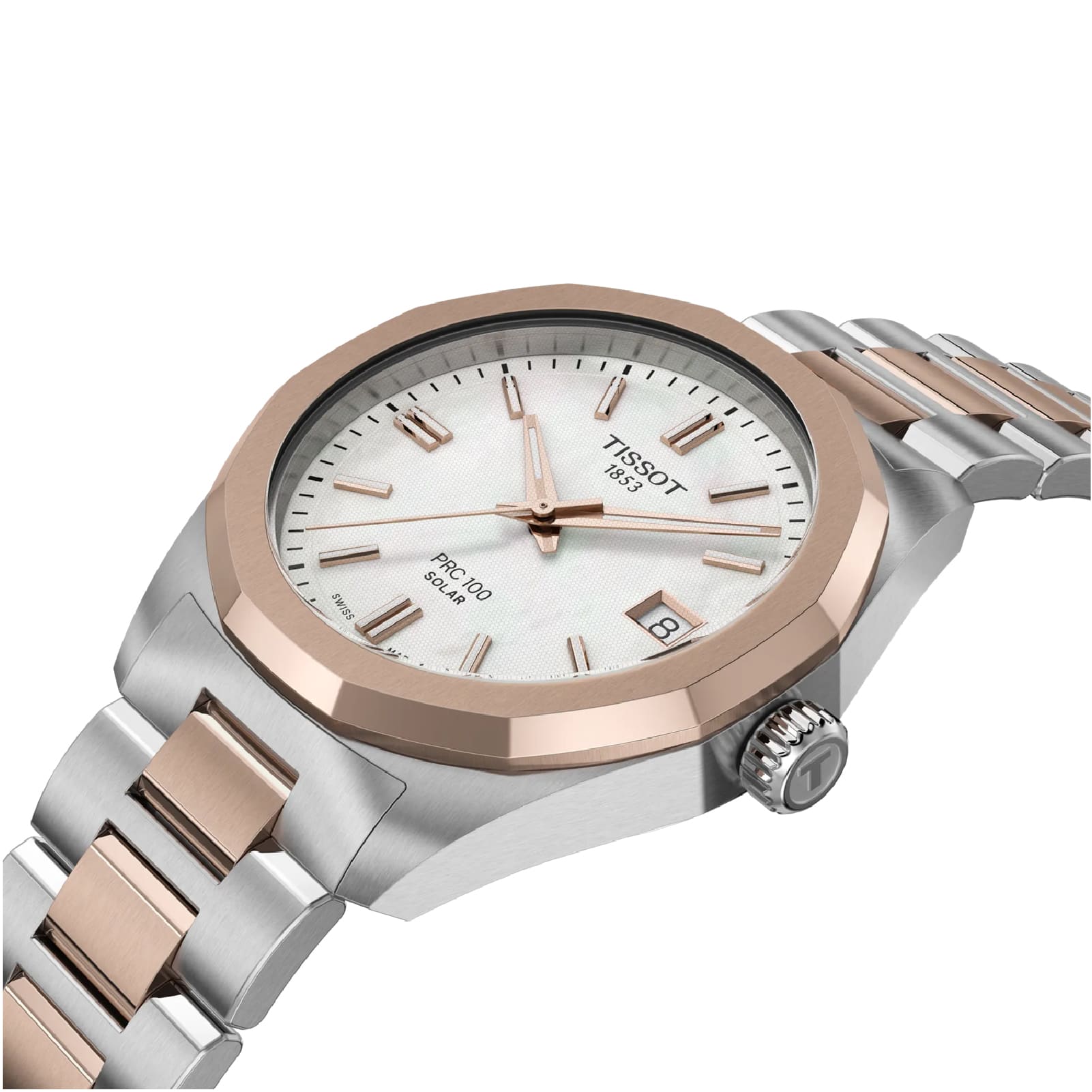 Orologio solo tempo Tissot a carica solare acciaio e pvd rosa MISURA UNICA
