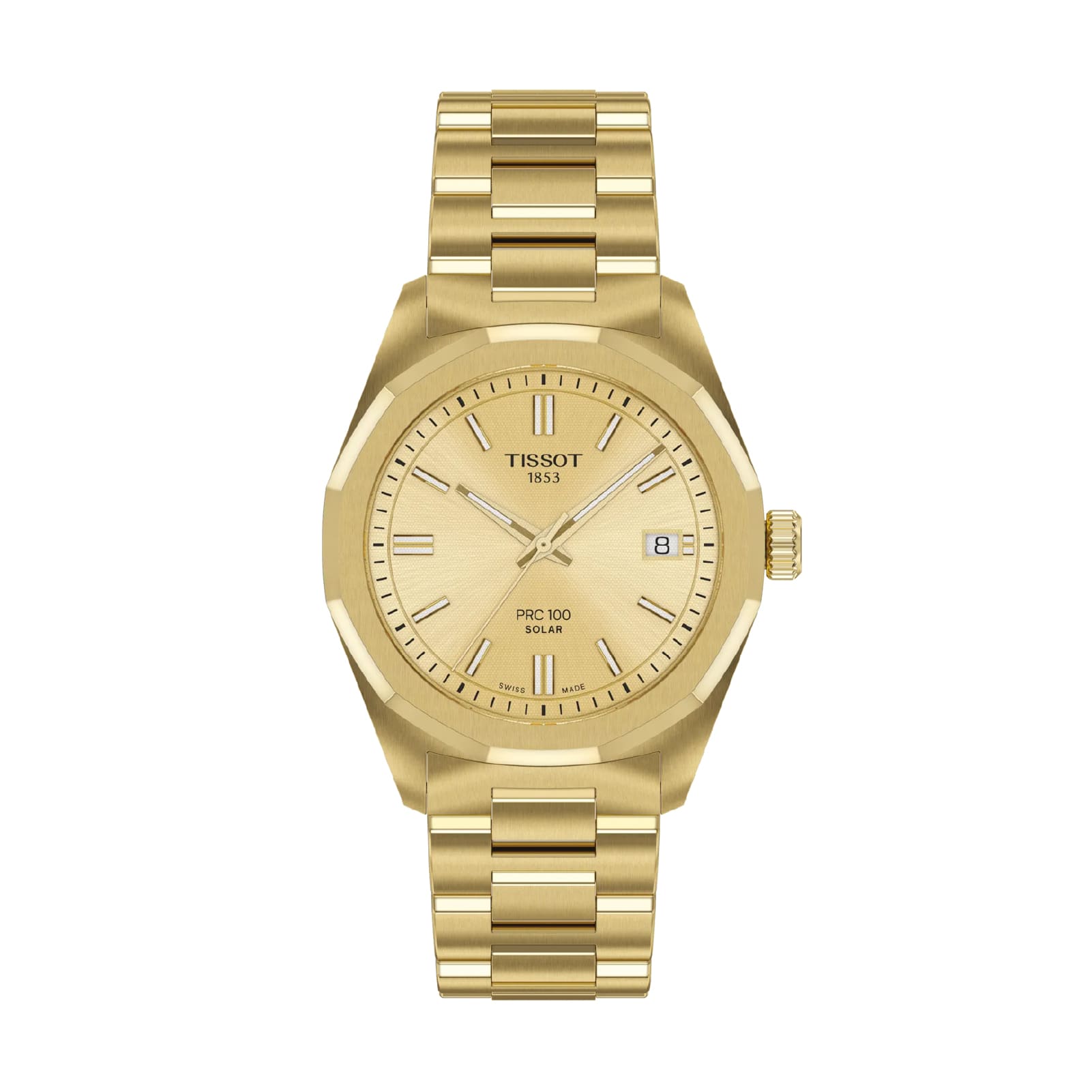 Orologio solo tempo Tissot a energia solare acciaio dorato MISURA UNICA