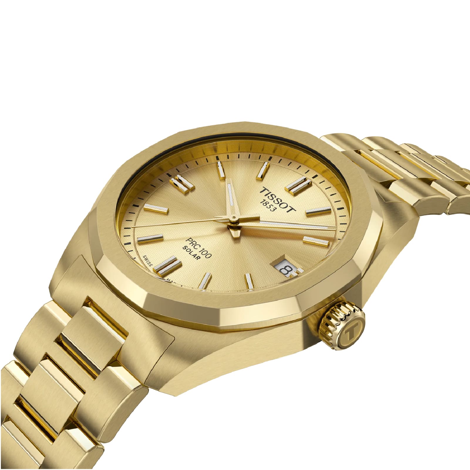 Orologio solo tempo Tissot a energia solare acciaio dorato MISURA UNICA
