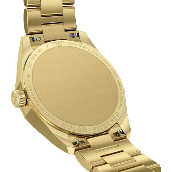 Orologio solo tempo Tissot a energia solare acciaio dorato MISURA UNICA