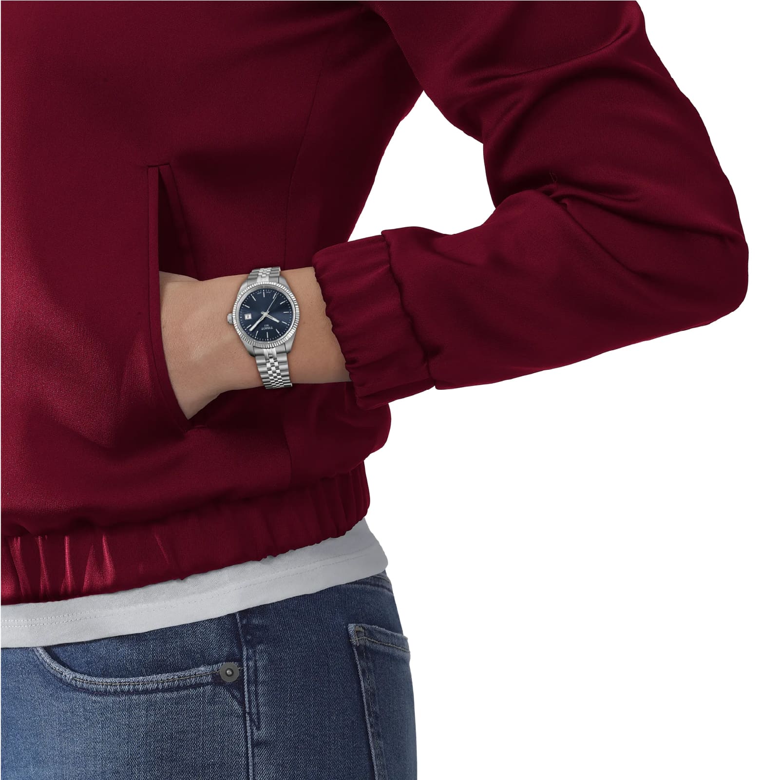 Orologio solo tempo Tissot Ballade acciaio quadrante blu 34mm MISURA UNICA