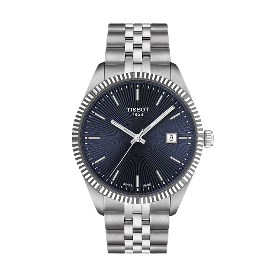 Orologio solo tempo Tissot acciaio 316L con quadrante blu MISURA UNICA