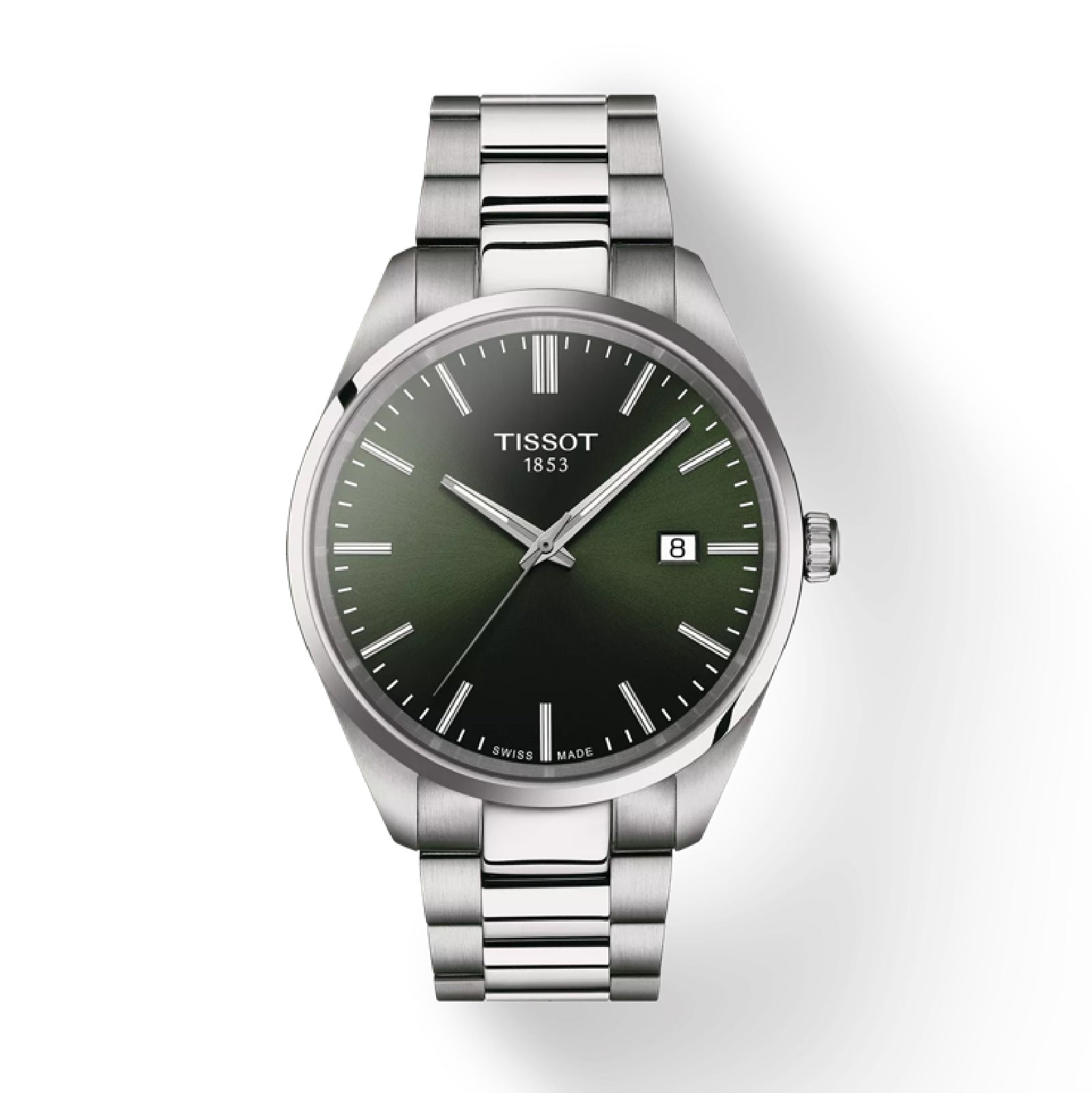 Orologio solo tempo Tissot acciaio 316L con quadrante verde MISURA UNICA