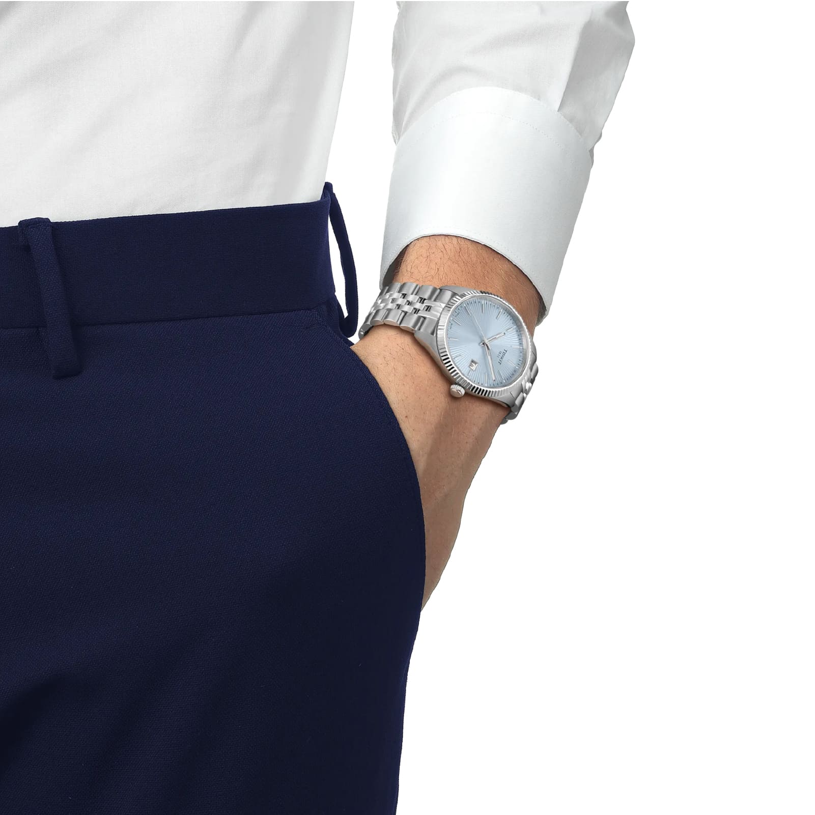 Orologio Tissot Ballade acciaio quadrante azzurro 40mm MISURA UNICA