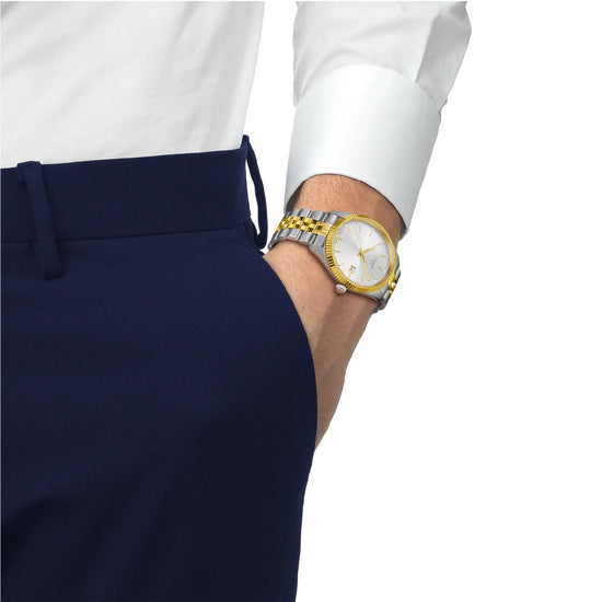 Orologio solo tempo Tissot acciaio bicolor quadrante bianco MISURA UNICA