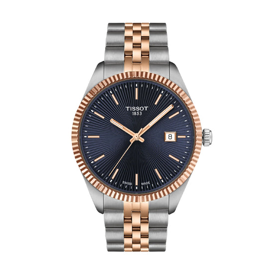 Orologio solo tempo Tissot acciaio bicolor quadrante blu MISURA UNICA
