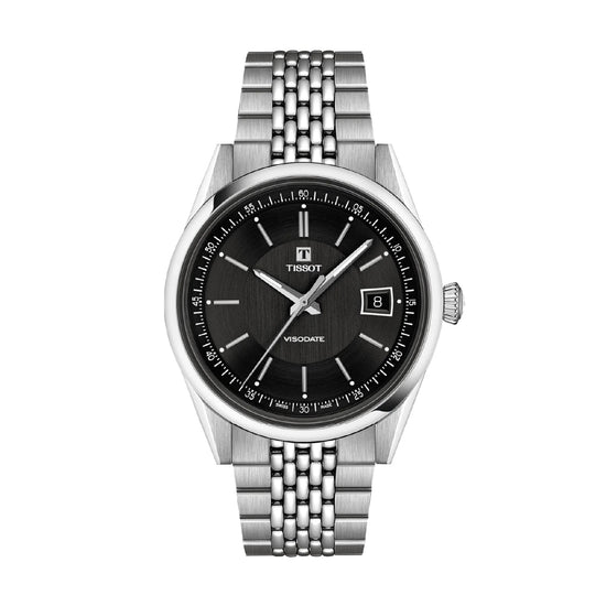 Orologio solo tempo Tissot Visodate acciaio quadrante nero 39mm MISURA UNICA