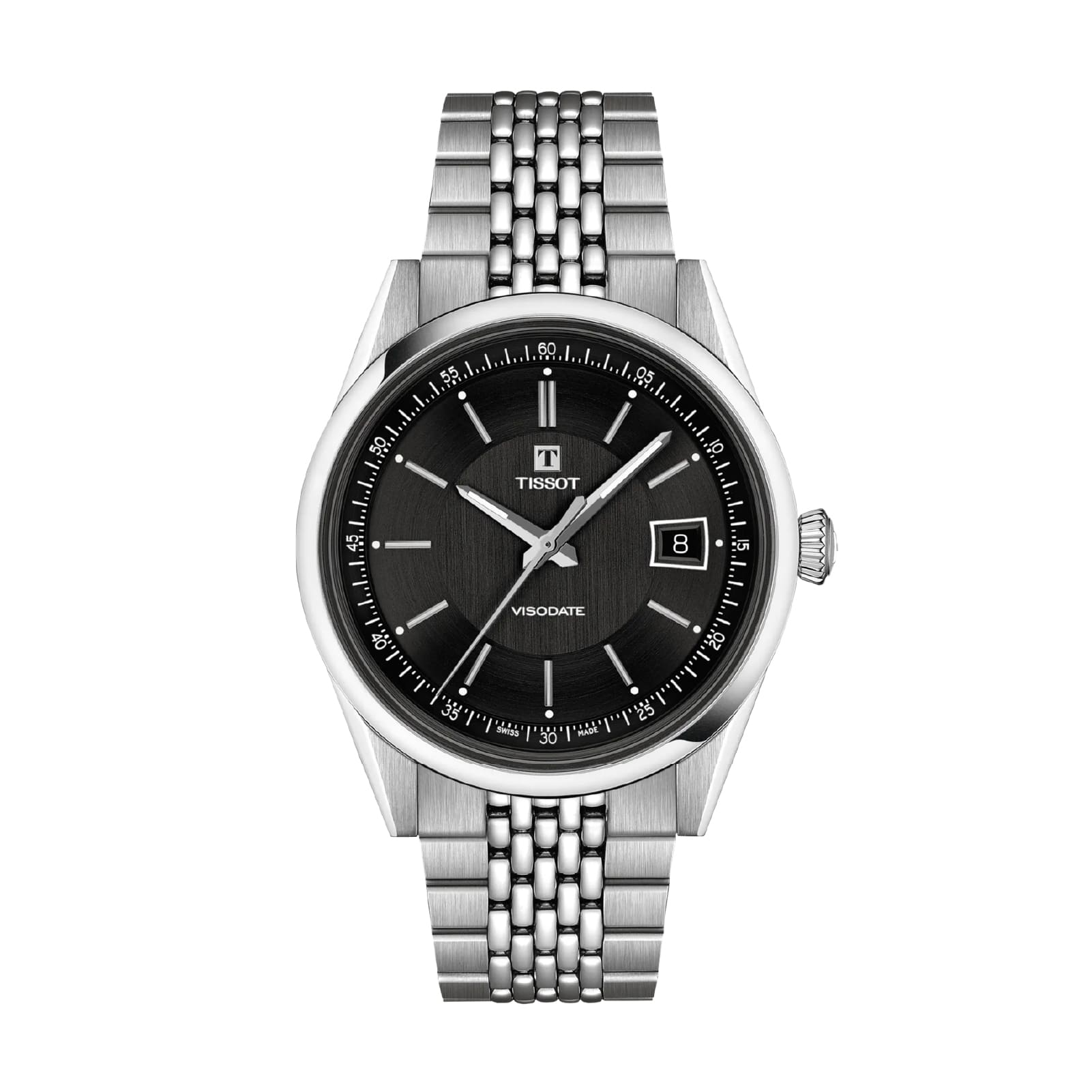 Orologio solo tempo Tissot Visodate acciaio quadrante nero 39mm MISURA UNICA