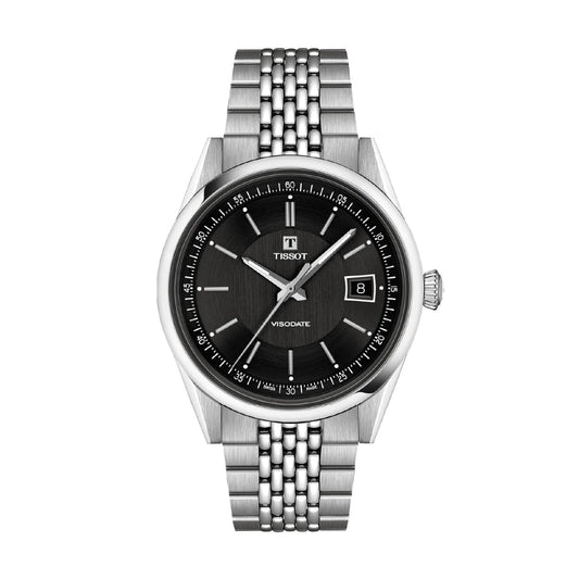 Orologio solo tempo Tissot Visodate acciaio quadrante nero 39mm MISURA UNICA