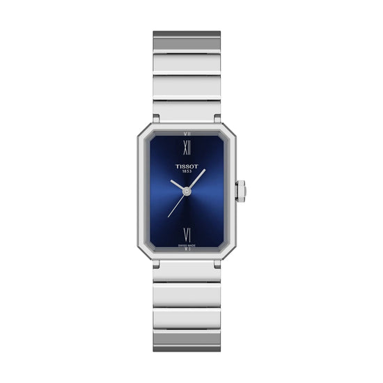 Orologio solo tempo Tissot acciaio quadrante rettangolare blu MISURA UNICA