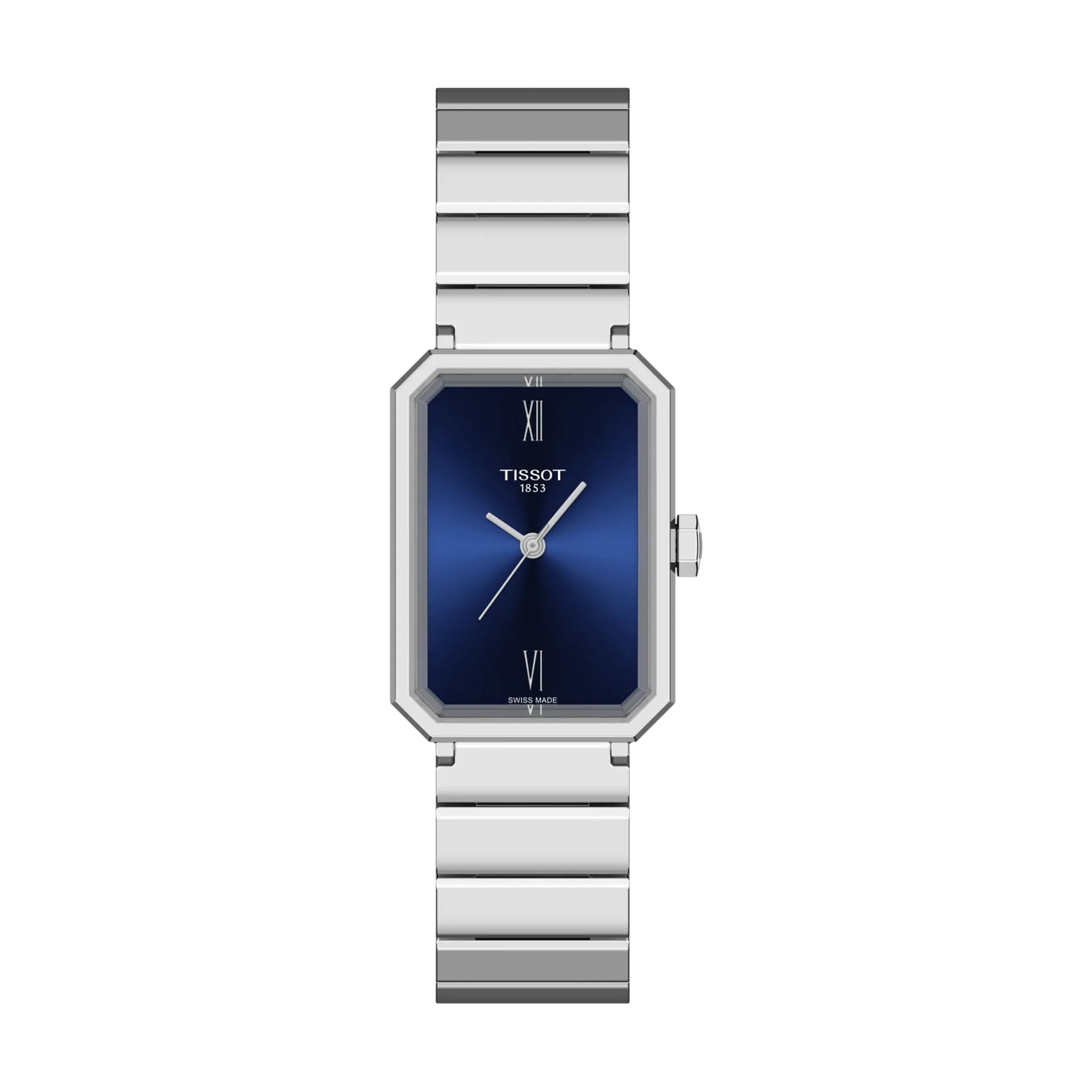 Orologio solo tempo Tissot acciaio quadrante rettangolare blu MISURA UNICA