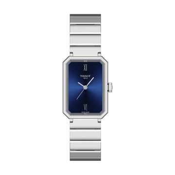 Orologio solo tempo Tissot acciaio quadrante rettangolare blu MISURA UNICA