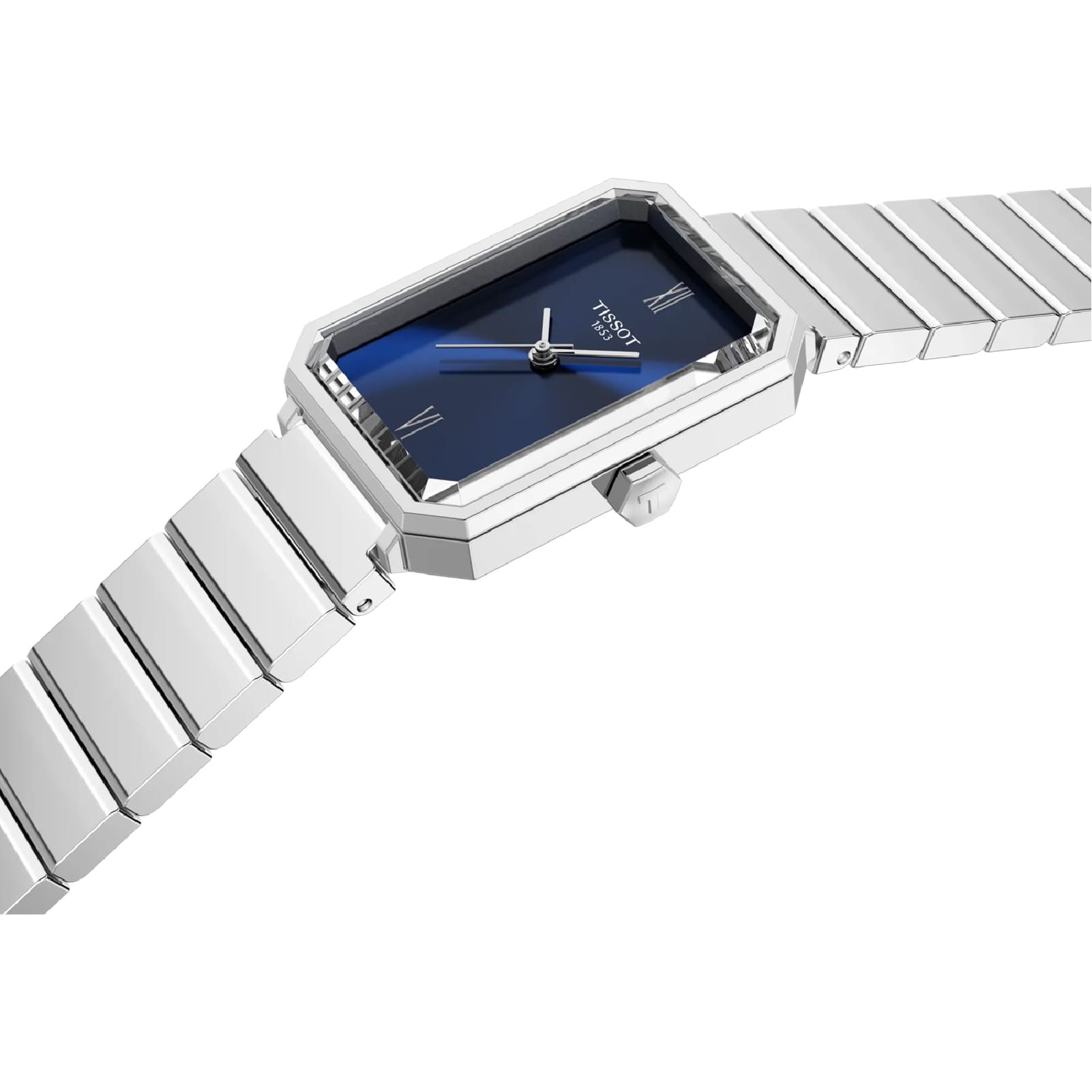 Orologio solo tempo Tissot acciaio quadrante rettangolare blu MISURA UNICA