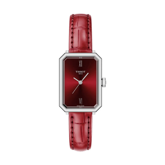 Orologio solo tempo Tissot SRV acciaio e pelle colore rosso MISURA UNICA