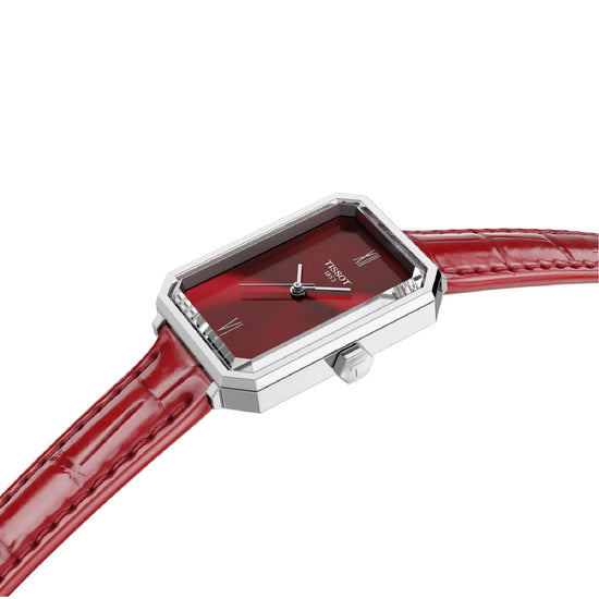 Orologio solo tempo Tissot SRV acciaio e pelle colore rosso MISURA UNICA