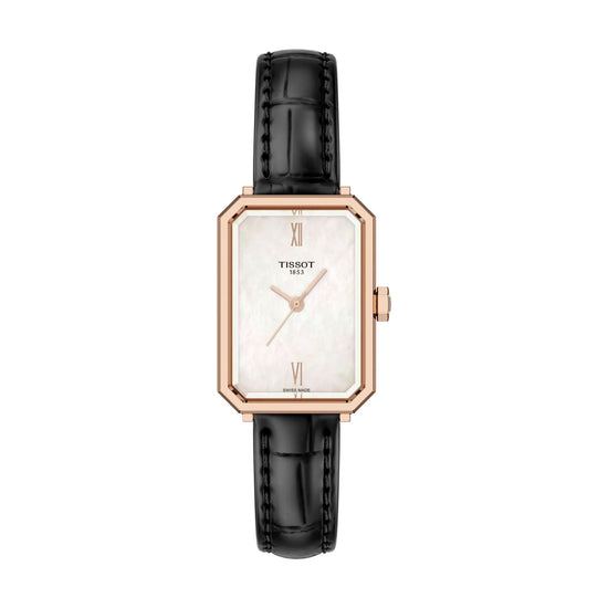 Orologio solo tempo Tissot rettangolare cinturino pelle nera MISURA UNICA
