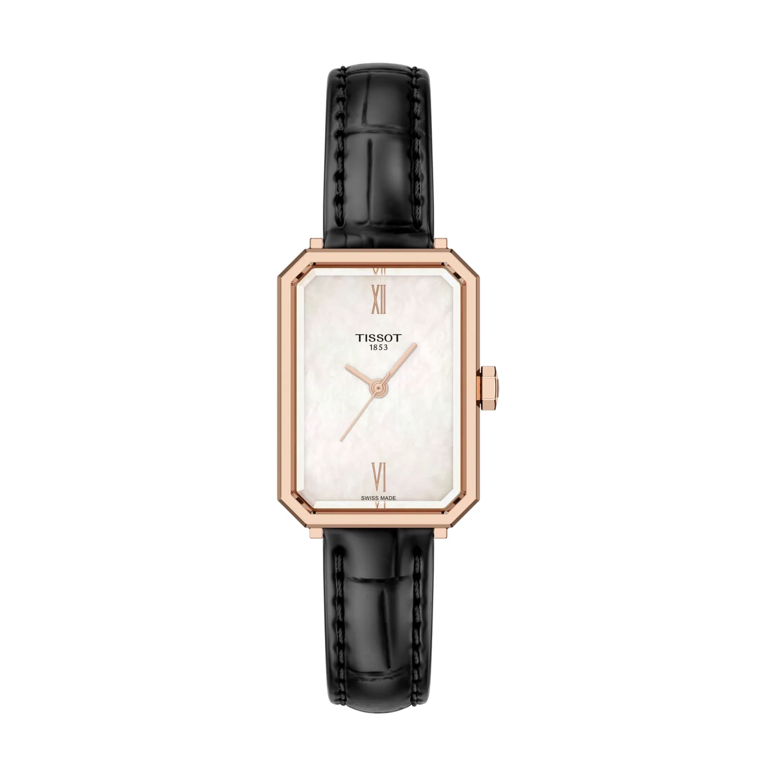 Orologio solo tempo Tissot rettangolare cinturino pelle nera MISURA UNICA
