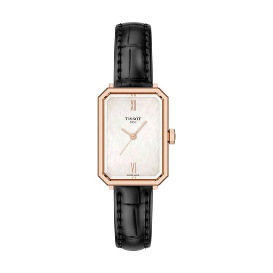 Orologio solo tempo Tissot rettangolare cinturino pelle nera MISURA UNICA