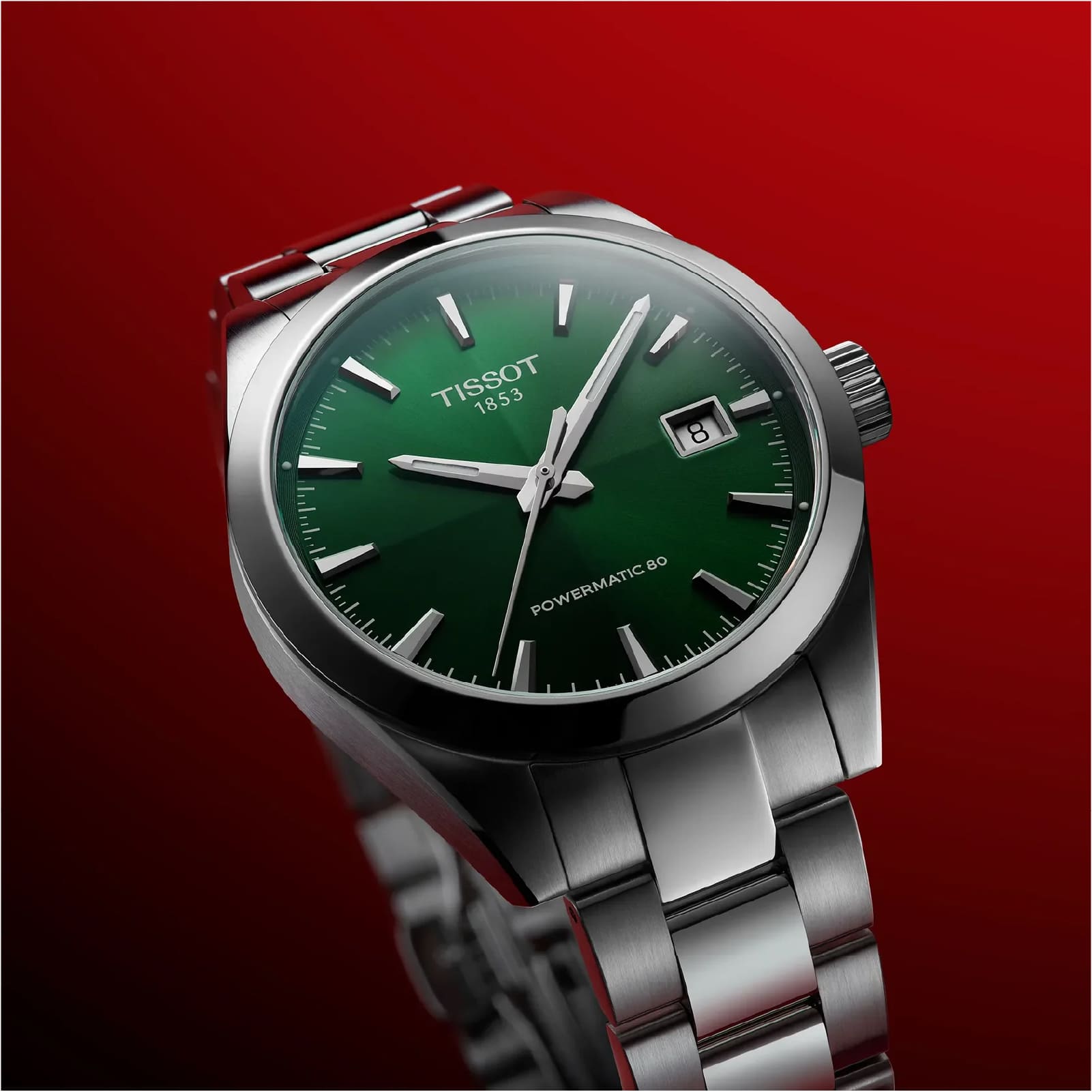 Orologio Tissot Gentleman acciaio quadrante verde 38mm da uomo MISURA UNICA