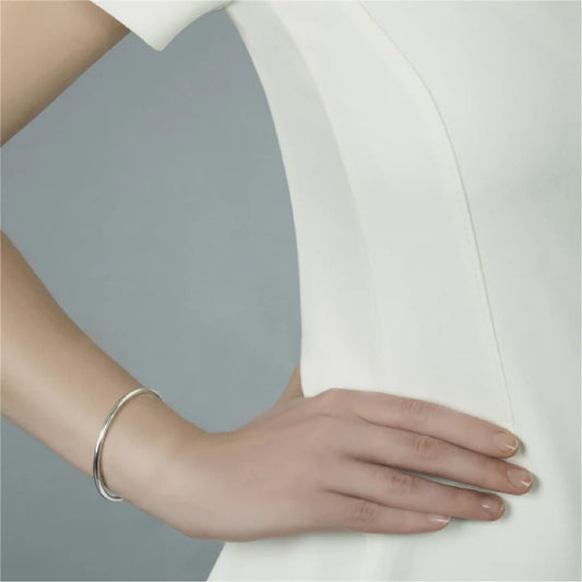 Bracciale bangle da donna Trollbeads in argento liscio L